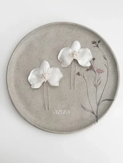orquídeas para penteado de noiva